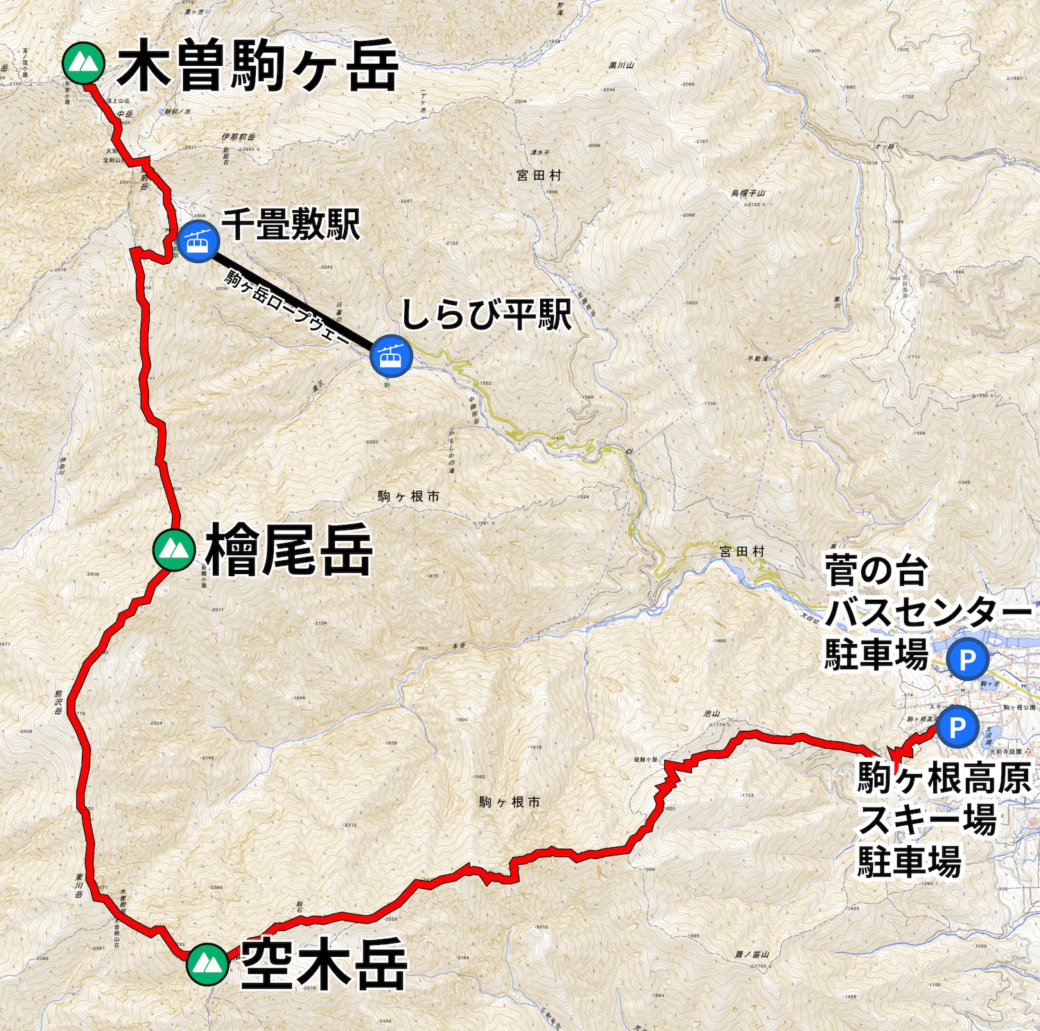 中央アルプス（空木岳、檜尾岳、木曽駒ヶ岳）日帰り登山日記